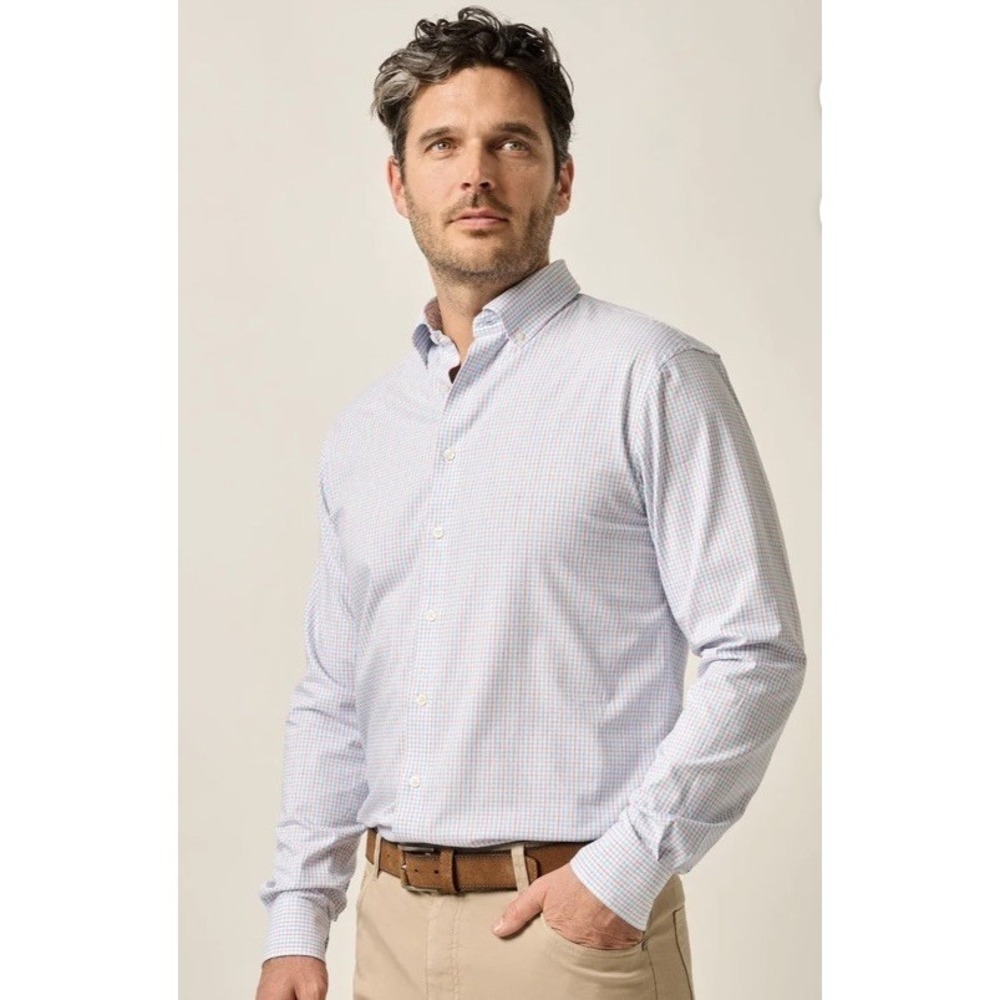 JOHNNIE-O PERFORMANCE BUTTON UP SHIRT - KOBY MALIBLU 2XL NWT